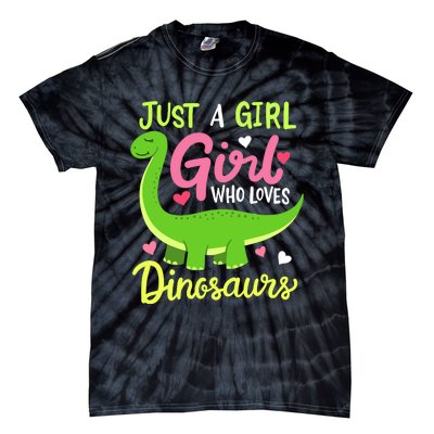  Brachiosaurus Dinosaur Just a Girl Who Loves Dinosaurs Tie-Dye T-Shirt