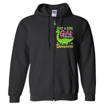  Brachiosaurus Dinosaur Just a Girl Who Loves Dinosaurs Full Zip Hoodie