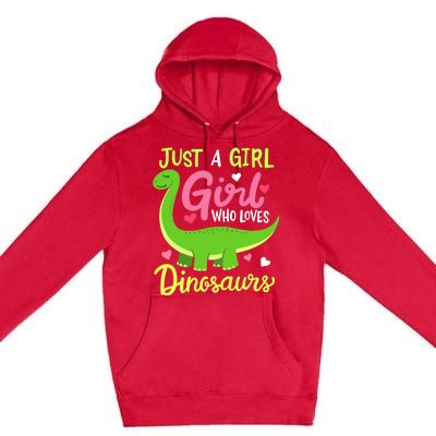  Brachiosaurus Dinosaur Just a Girl Who Loves Dinosaurs Premium Pullover Hoodie