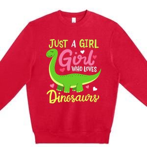  Brachiosaurus Dinosaur Just a Girl Who Loves Dinosaurs Premium Crewneck Sweatshirt