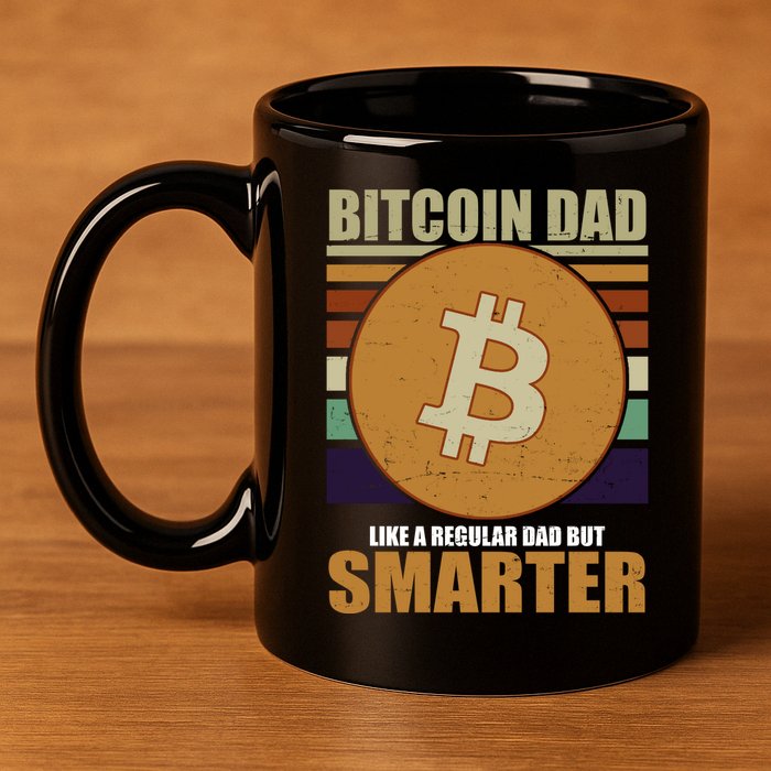 Bitcoin Dad Just Like A Regular Dad But Smarter 11oz C Handle Ceramic Mug