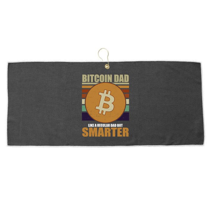 Bitcoin Dad Just Like A Regular Dad But Smarter Large Microfiber Waffle Golf Towel