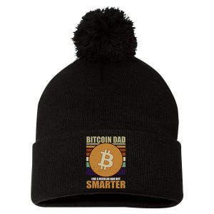 Bitcoin Dad Just Like A Regular Dad But Smarter Pom Pom 12in Knit Beanie