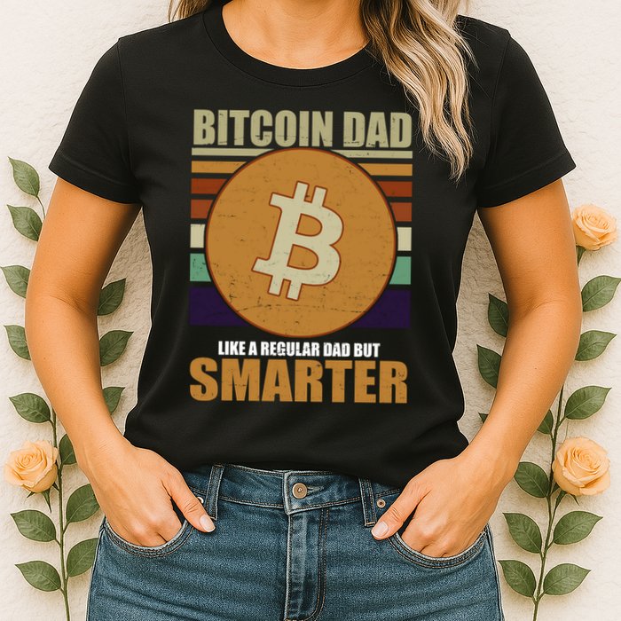 Bitcoin Dad Just Like A Regular Dad But Smarter Womens T-Shirt