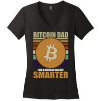 Bitcoin Dad Just Like A Regular Dad But Smarter Women's V-Neck T-Shirt