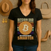 Bitcoin Dad Just Like A Regular Dad But Smarter Women's V-Neck T-Shirt
