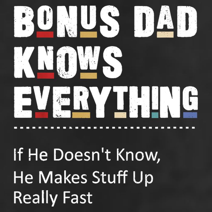 Bonus Dad Knows Everything Makes Stuff Up Really Fast Father 7 Panel Mesh Trucker Snapback Hat
