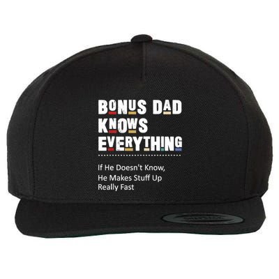 Bonus Dad Knows Everything Makes Stuff Up Really Fast Father Wool Snapback Cap