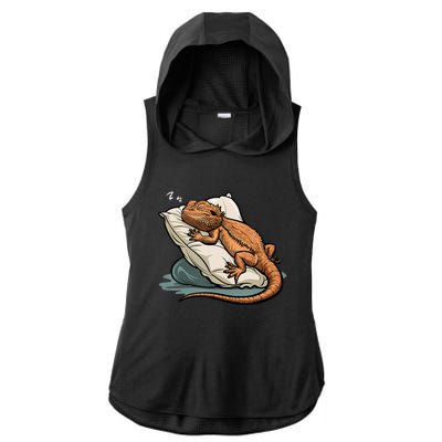 Bearded Dragon Lizard Lover Funny Breaded Dragon Ladies PosiCharge Tri-Blend Wicking Draft Hoodie Tank