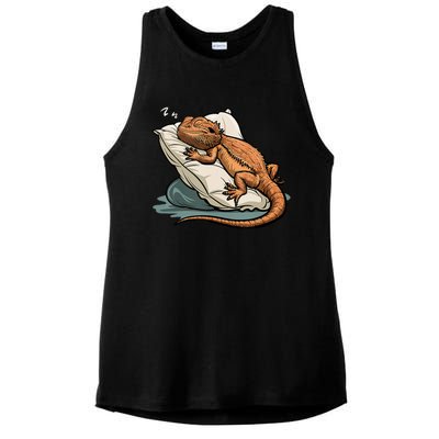 Bearded Dragon Lizard Lover Funny Breaded Dragon Ladies PosiCharge Tri-Blend Wicking Tank