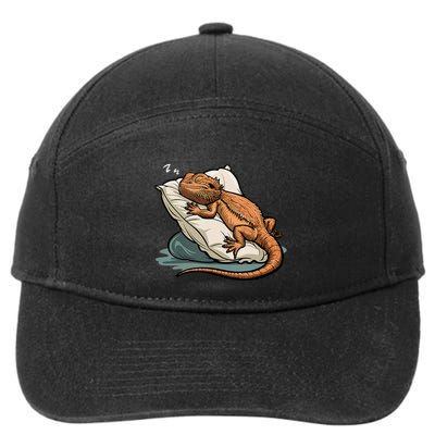 Bearded Dragon Lizard Lover Funny Breaded Dragon 7-Panel Snapback Hat