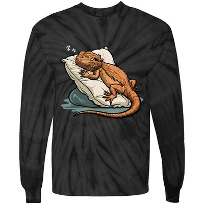 Bearded Dragon Lizard Lover Funny Breaded Dragon Tie-Dye Long Sleeve Shirt