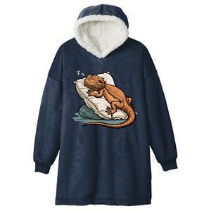 Bearded Dragon Lizard Lover Funny Breaded Dragon Hooded Wearable Blanket