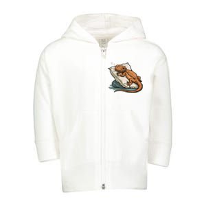 Bearded Dragon Lizard Lover Funny Breaded Dragon Toddler Zip Fleece Hoodie