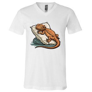 Bearded Dragon Lizard Lover Funny Breaded Dragon V-Neck T-Shirt