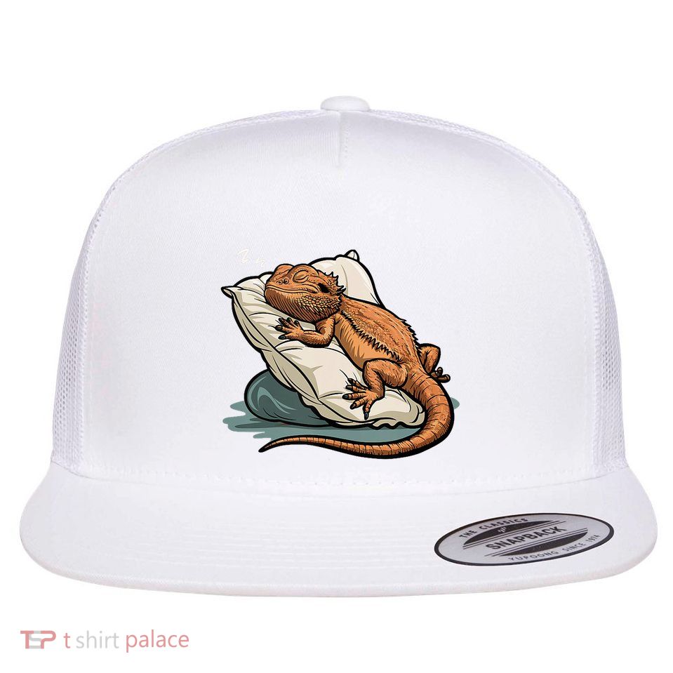 Bearded Dragon Lizard Lover Funny Breaded Dragon Flatbill Hat