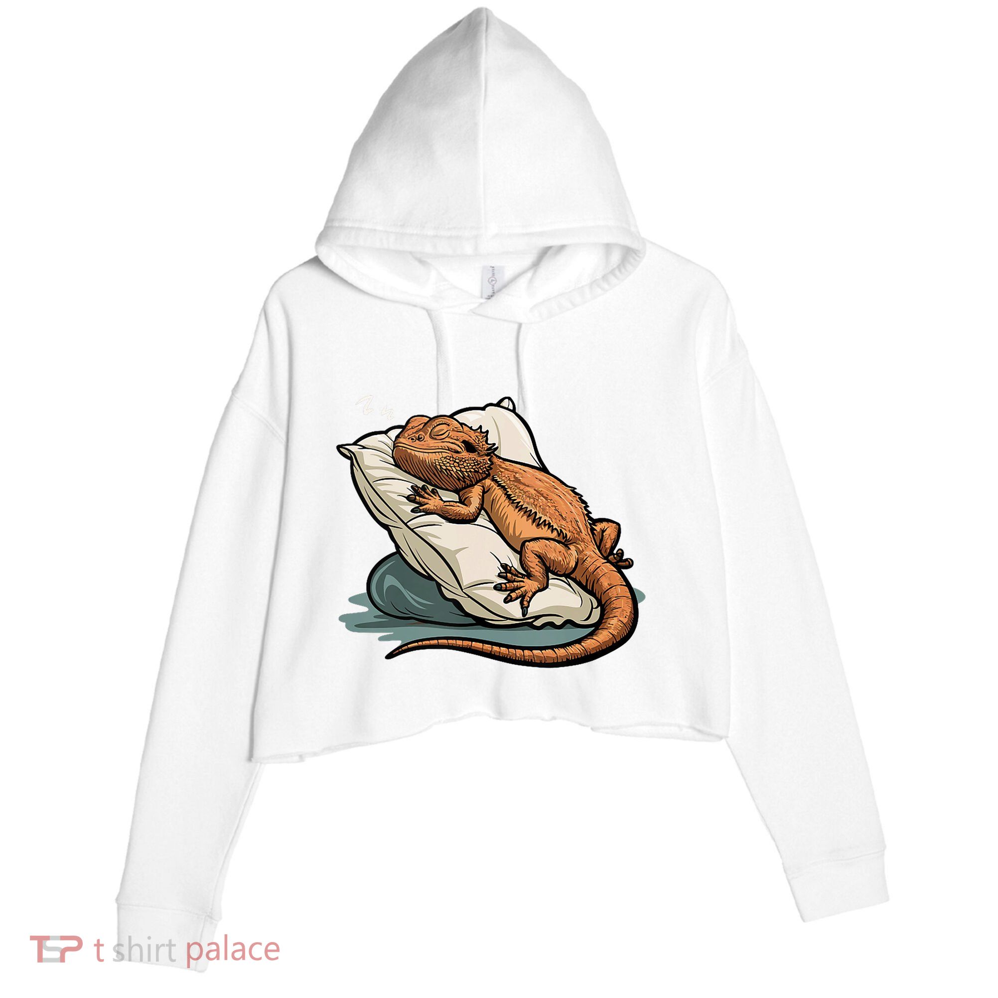 Bearded Dragon Lizard Lover Funny Breaded Dragon Crop Fleece Hoodie
