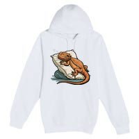 Bearded Dragon Lizard Lover Funny Breaded Dragon Premium Pullover Hoodie