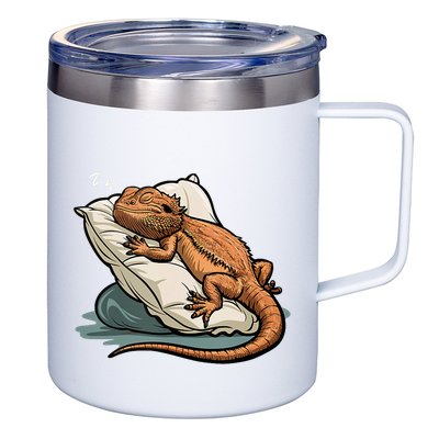 Bearded Dragon Lizard Lover Funny Breaded Dragon 12oz Stainless Steel Coffee Mug