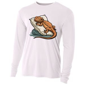 Bearded Dragon Lizard Lover Funny Breaded Dragon Cooling Performance Long Sleeve Crew