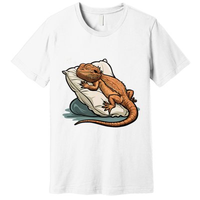 Bearded Dragon Lizard Lover Funny Breaded Dragon Premium T-Shirt
