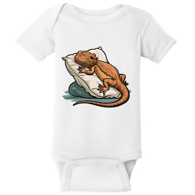 Bearded Dragon Lizard Lover Funny Breaded Dragon Baby Bodysuit