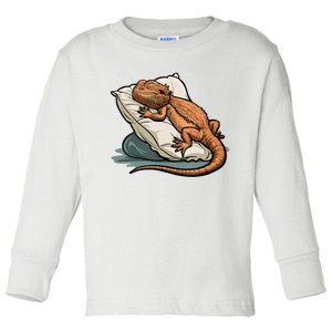 Bearded Dragon Lizard Lover Funny Breaded Dragon Toddler Long Sleeve Shirt