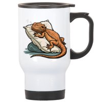 Bearded Dragon Lizard Lover Funny Breaded Dragon Stainless Steel Travel Mug