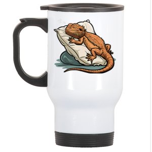 Bearded Dragon Lizard Lover Funny Breaded Dragon Stainless Steel Travel Mug