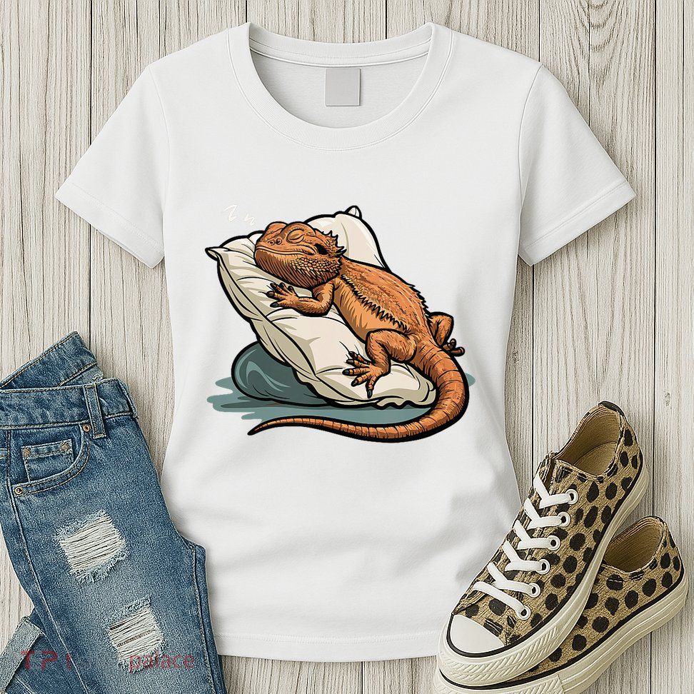 Bearded Dragon Lizard Lover Funny Breaded Dragon Womens T-Shirt