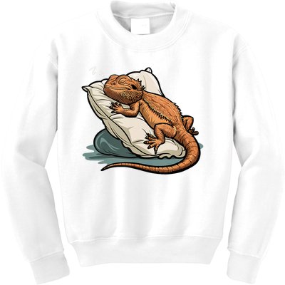 Bearded Dragon Lizard Lover Funny Breaded Dragon Kids Sweatshirt