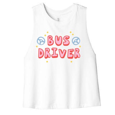 Bus Driver Logo Women's Racerback Cropped Tank