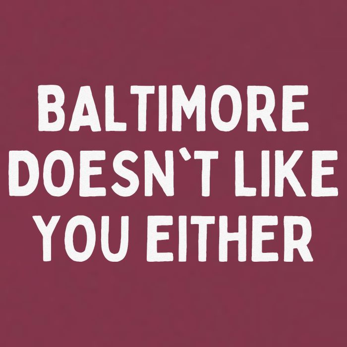 Baltimore Doesn't Like You Either Funny Baltimore Maryland 16oz Travel Tumbler