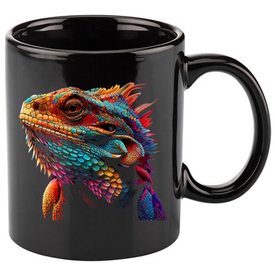Bearded Dragon Lover Fun Colorful Cool Painting Art Cute Pet 11oz C Handle Ceramic Mug