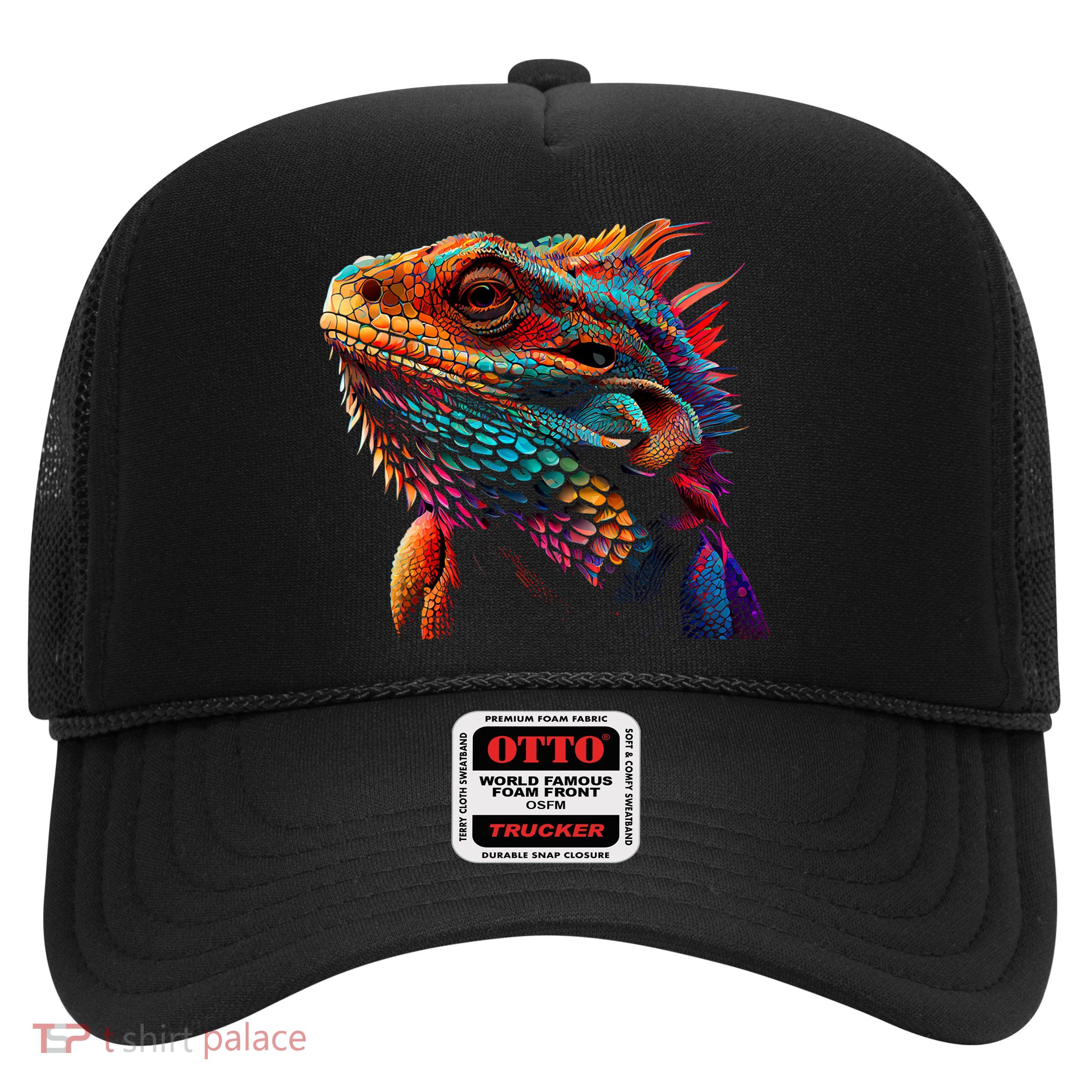 Bearded Dragon Lover Fun Colorful Cool Painting Art Cute Pet Trucker Hat