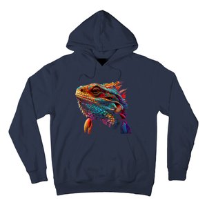 Bearded Dragon Lover Fun Colorful Cool Painting Art Cute Pet Hoodie