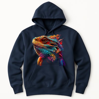 Bearded Dragon Lover Fun Colorful Cool Painting Art Cute Pet Hoodie
