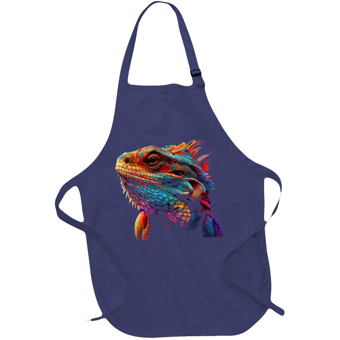 Bearded Dragon Lover Fun Colorful Cool Painting Art Cute Pet Apron
