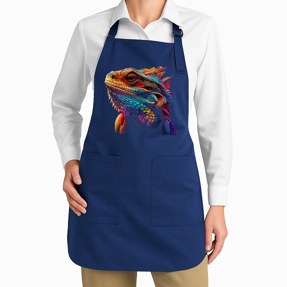 Bearded Dragon Lover Fun Colorful Cool Painting Art Cute Pet Apron