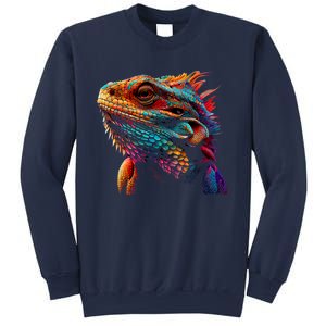 Bearded Dragon Lover Fun Colorful Cool Painting Art Cute Pet Sweatshirt