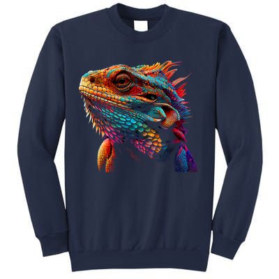Bearded Dragon Lover Fun Colorful Cool Painting Art Cute Pet Sweatshirt