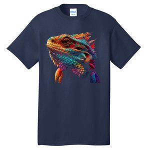 Bearded Dragon Lover Fun Colorful Cool Painting Art Cute Pet Tall T-Shirt