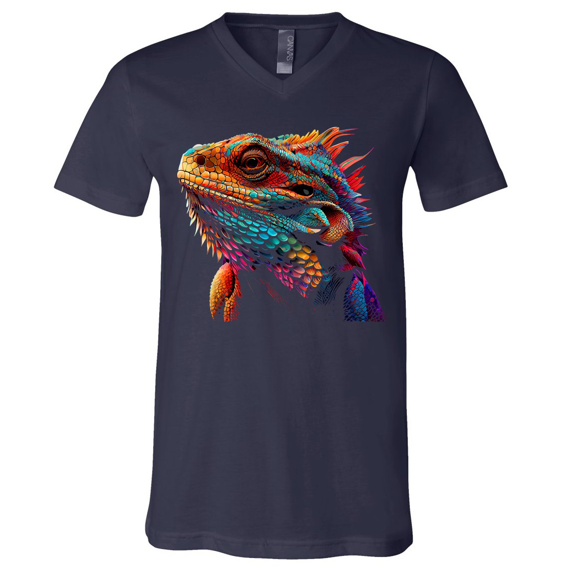 Bearded Dragon Lover Fun Colorful Cool Painting Art Cute Pet V-Neck T-Shirt