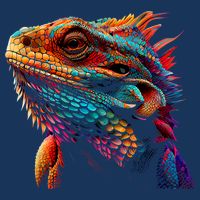 Bearded Dragon Lover Fun Colorful Cool Painting Art Cute Pet Button