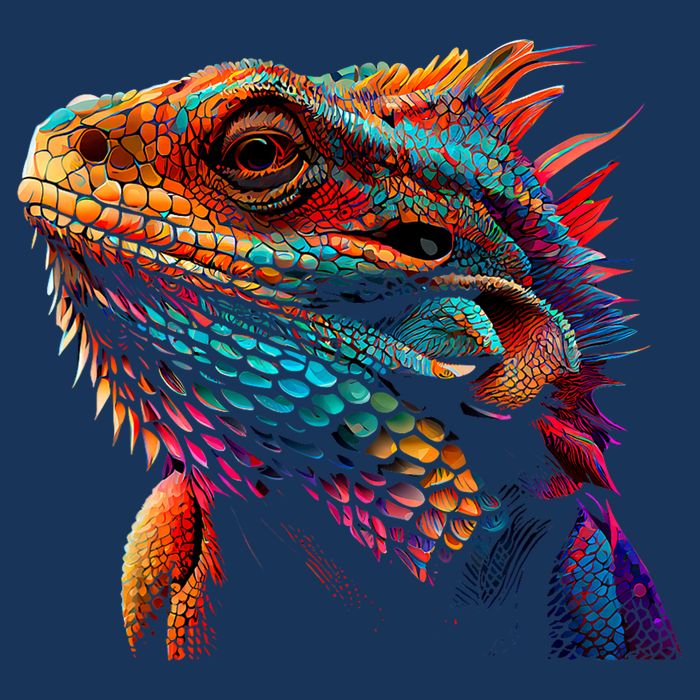 Bearded Dragon Lover Fun Colorful Cool Painting Art Cute Pet Button