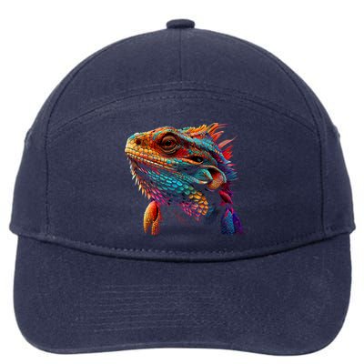 Bearded Dragon Lover Fun Colorful Cool Painting Art Cute Pet 7-Panel Snapback Hat