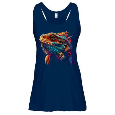 Bearded Dragon Lover Fun Colorful Cool Painting Art Cute Pet Ladies Essential Flowy Tank