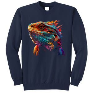 Bearded Dragon Lover Fun Colorful Cool Painting Art Cute Pet Tall Sweatshirt