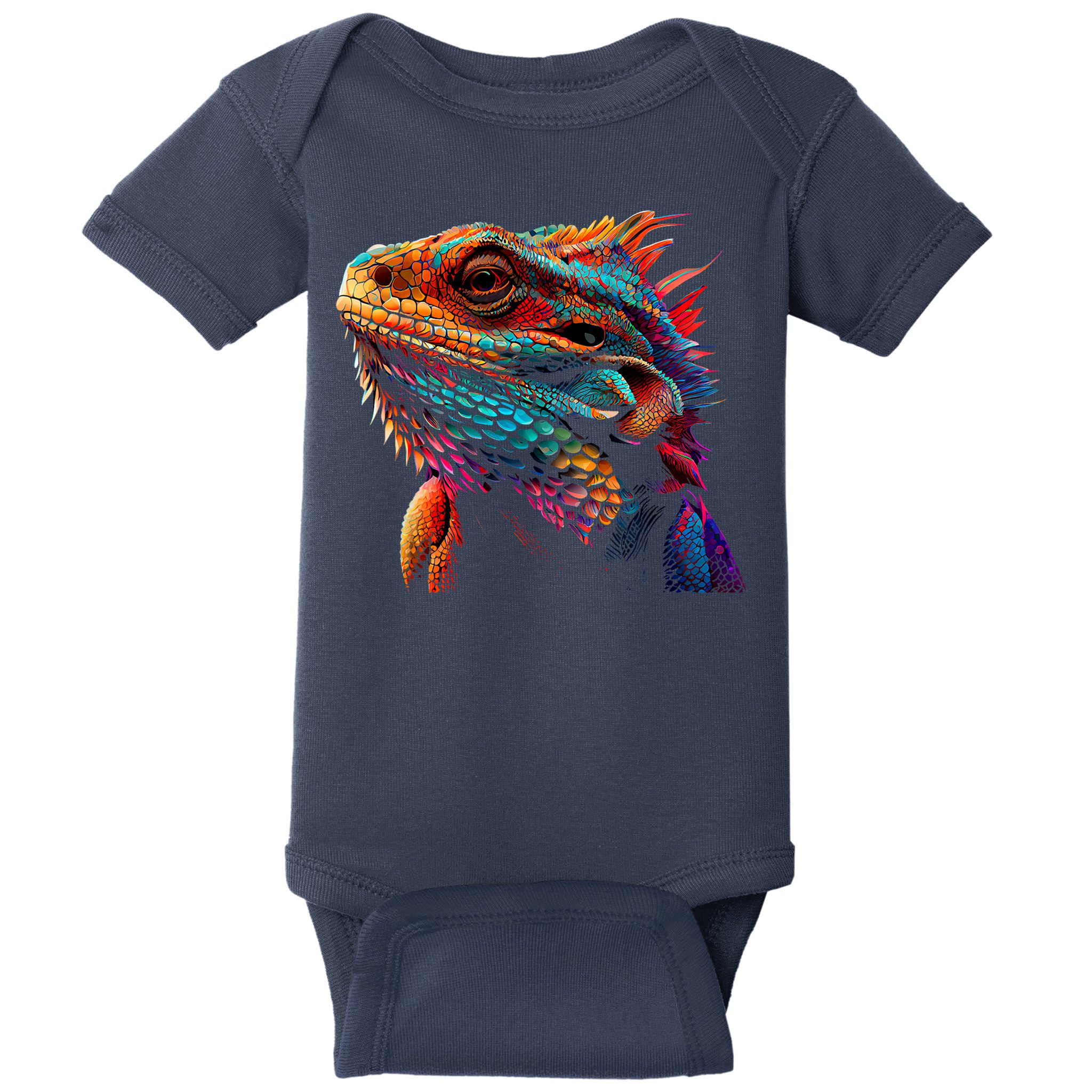 Bearded Dragon Lover Fun Colorful Cool Painting Art Cute Pet Baby Bodysuit