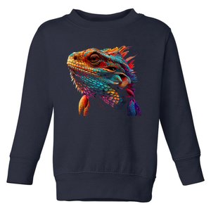 Bearded Dragon Lover Fun Colorful Cool Painting Art Cute Pet Toddler Sweatshirt